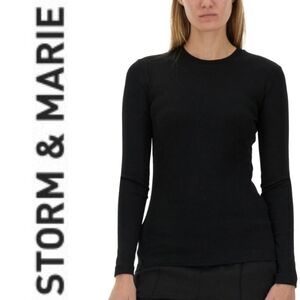 Storm & Marie Cotton Rib Knit Pullover Long Sleeve Shirt